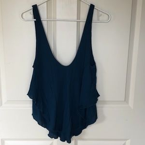 Free People Blue Flowy Tank